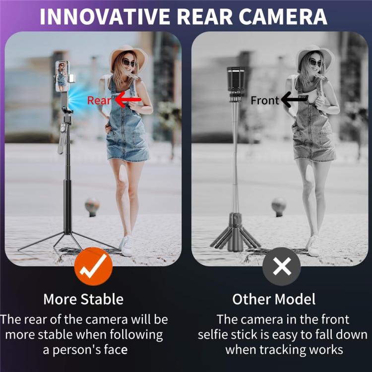 Q530TK Portable Metal Phone Stand Selfie Stick Expandable Auto Face Tracking Tripod - Selfie Sticks by buy2fix | Online Shopping UK | buy2fix
