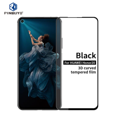 PINWUYO 9H 3D Curved Tempered Glass Film for Huawei Honor 20(black) - Honor Tempered Glass by PINWUYO | Online Shopping UK | buy2fix