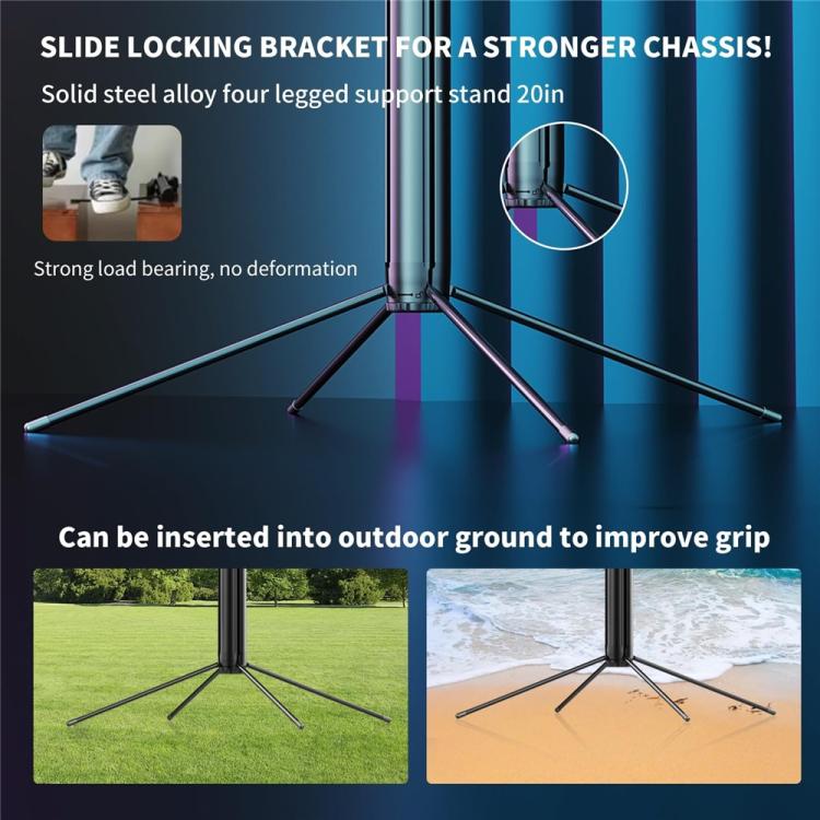 Q530TK Portable Metal Phone Stand Selfie Stick Expandable Auto Face Tracking Tripod with Single Fill Light - Selfie Sticks by buy2fix | Online Shopping UK | buy2fix