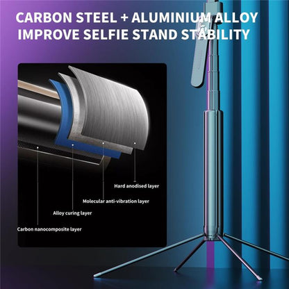 Q530TK Portable Metal Phone Stand Selfie Stick Expandable Auto Face Tracking Tripod with Dual Fill Light - Selfie Light by buy2fix | Online Shopping UK | buy2fix