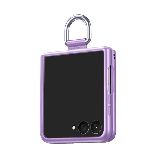 For Galaxy Z Flip8 5G Electricplating Ring Buckle Folding Phone Case(Purple)