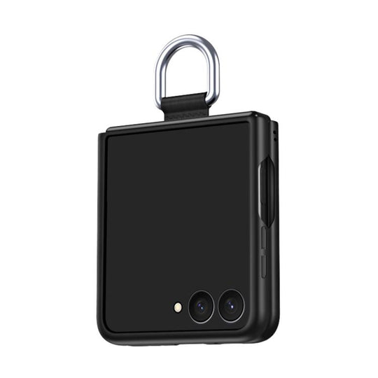 For Galaxy Z Flip8 5G Electricplating Ring Buckle Folding Phone Case(Black)