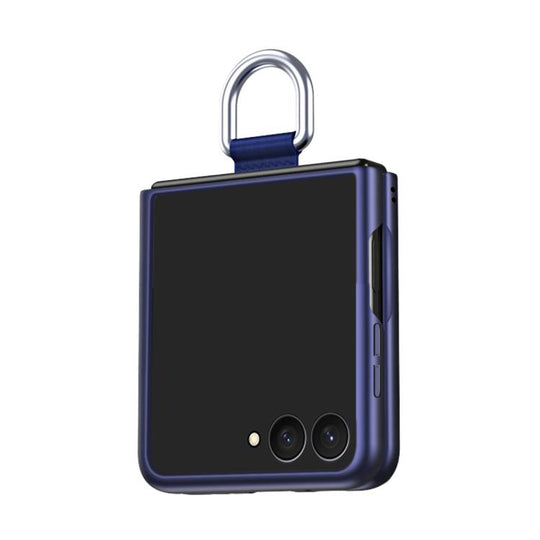 For Galaxy Z Flip8 5G Electricplating Ring Buckle Folding Phone Case(Blue)