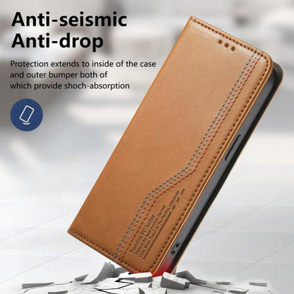 For iPhone Air Elastic Wristband Magnetic Suction Leather Phone Case(Brown) - iPhone Air Cases by buy2fix | Online Shopping UK | buy2fix