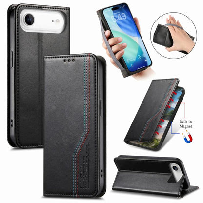 For iPhone Air Elastic Wristband Magnetic Suction Leather Phone Case(Black) - iPhone Air Cases by buy2fix | Online Shopping UK | buy2fix