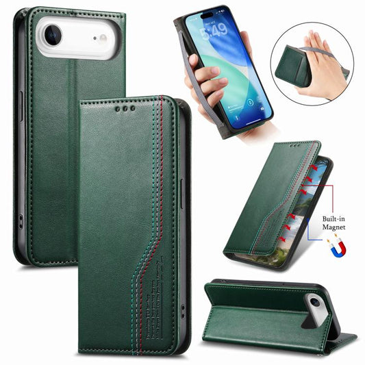 For iPhone Air Elastic Wristband Magnetic Suction Leather Phone Case(Green) - iPhone Air Cases by buy2fix | Online Shopping UK | buy2fix