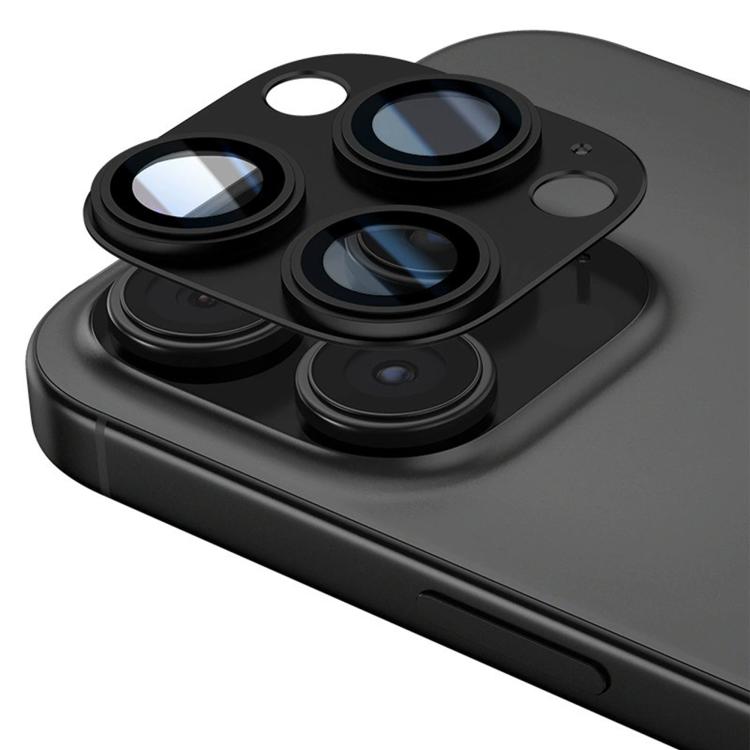 For iPhone 16 Pro Max Kalebol Precise Alignment Stepped Eagle Eye Metal Lens Film(Black) - iPhone 16 Pro Max Tempered Glass by Kalebol | Online Shopping UK | buy2fix