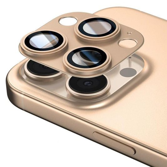 For iPhone 16 Pro Max Kalebol Precise Alignment Stepped Eagle Eye Metal Lens Film(Desert) - iPhone 16 Pro Max Tempered Glass by Kalebol | Online Shopping UK | buy2fix