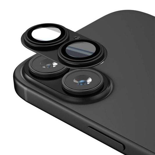 For iPhone 16 Plus Kalebol Precise Alignment Stepped Eagle Eye Metal Lens Film(Black) - iPhone 16 Plus Tempered Glass by Kalebol | Online Shopping UK | buy2fix