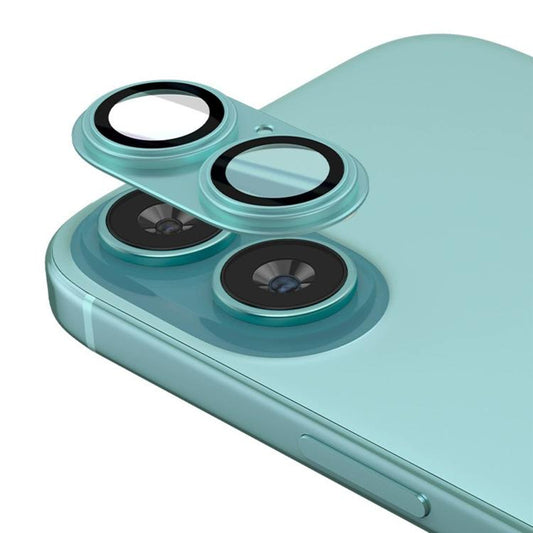 For iPhone 16 Plus Kalebol Precise Alignment Stepped Eagle Eye Metal Lens Film(Dark Cyan) - iPhone 16 Plus Tempered Glass by Kalebol | Online Shopping UK | buy2fix