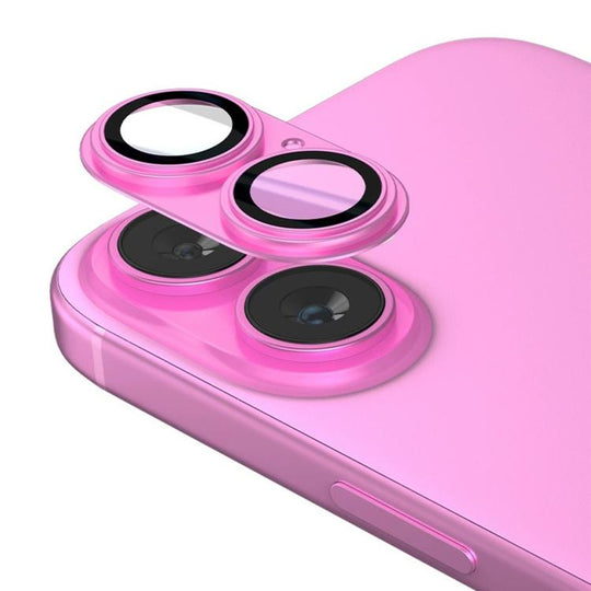 For iPhone 16  Kalebol Precise Alignment Stepped Eagle Eye Metal Lens Film(Pink)