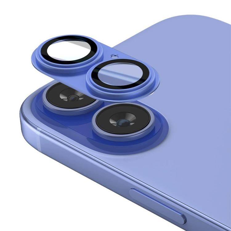 For iPhone 16  Kalebol Precise Alignment Stepped Eagle Eye Metal Lens Film(Ultramarine) - iPhone 16 Tempered Glass by Kalebol | Online Shopping UK | buy2fix