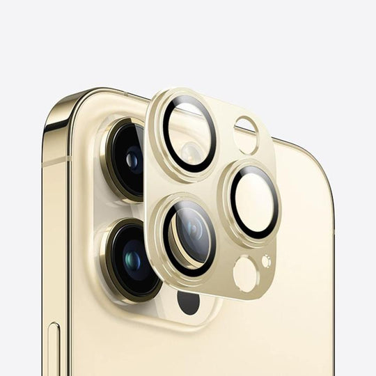 For iPhone 14 Pro Max Kalebol Precise Alignment Stepped Eagle Eye Metal Lens Film(Gold)