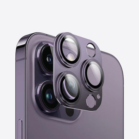 For iPhone 14 Pro Max Kalebol Precise Alignment Stepped Eagle Eye Metal Lens Film(Dark Purple)