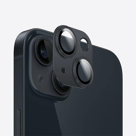 For iPhone 14 Kalebol Precise Alignment Stepped Eagle Eye Metal Lens Film(Black)