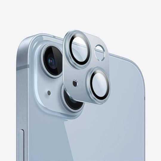 For iPhone 14 Kalebol Precise Alignment Stepped Eagle Eye Metal Lens Film(Blue)