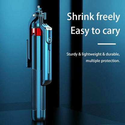 P195 Retractable Four-Legged Stand Expandable Phone Stand Bluetooth Remote Control Selfie Stick - Selfie Sticks by buy2fix | Online Shopping UK | buy2fix