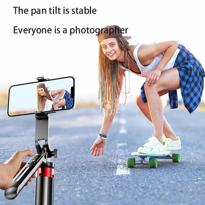 P195 Retractable Four-Legged Stand Expandable Phone Stand Bluetooth Remote Control Selfie Stick - Selfie Sticks by buy2fix | Online Shopping UK | buy2fix