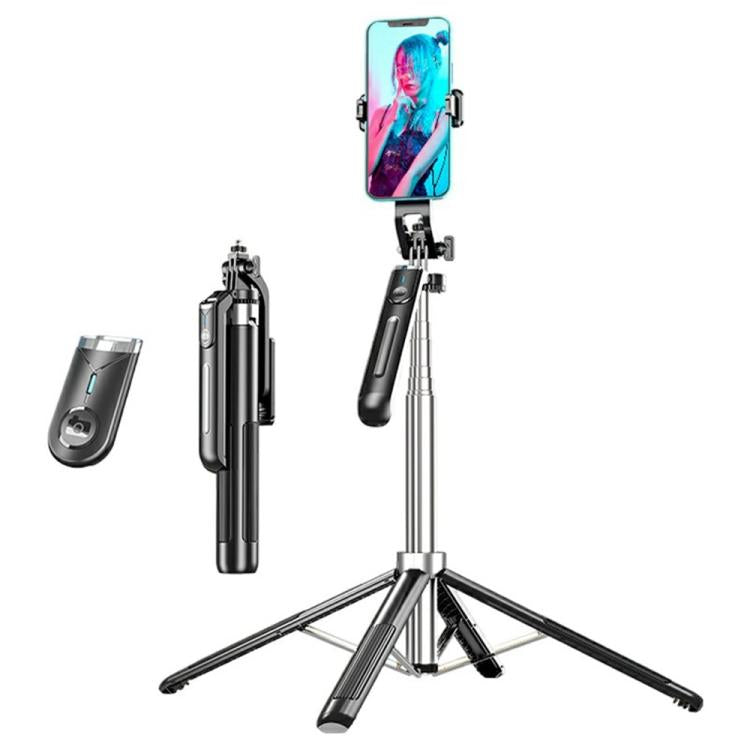 P190 Portable Retractable Four-Legged Stand Phone Stand Selfie Stick with Bluetooth Remote Control - Selfie Sticks by buy2fix | Online Shopping UK | buy2fix