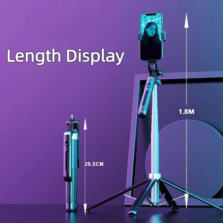 P190 Portable Retractable Four-Legged Stand Phone Stand Selfie Stick with Bluetooth Remote Control - Selfie Sticks by buy2fix | Online Shopping UK | buy2fix
