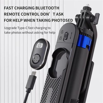 P515 Portable Retractable Four-Legs Phone Stand Selfie Stick with Bluetooth Remote Control - Selfie Sticks by buy2fix | Online Shopping UK | buy2fix