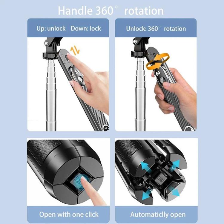 P510 Retractable Four-Legs Stand Portable Phone Stand Selfie Stick with Bluetooth Remote Control - Selfie Sticks by buy2fix | Online Shopping UK | buy2fix