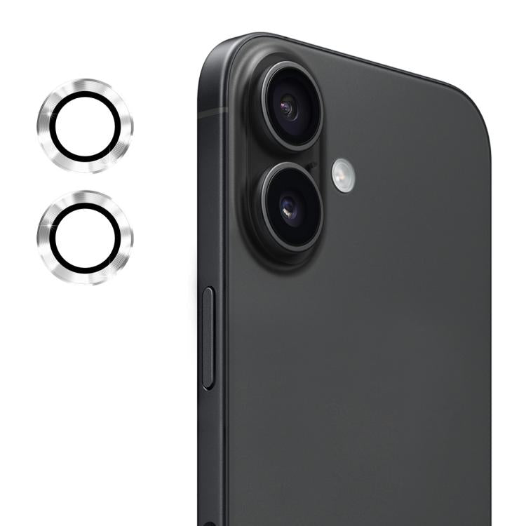 For iPhone 17 ENKAY 9H Rear Lens Aluminium Alloy Tempered Glass Film(Silver) - iPhone 17 Tempered Glass by ENKAY | Online Shopping UK | buy2fix