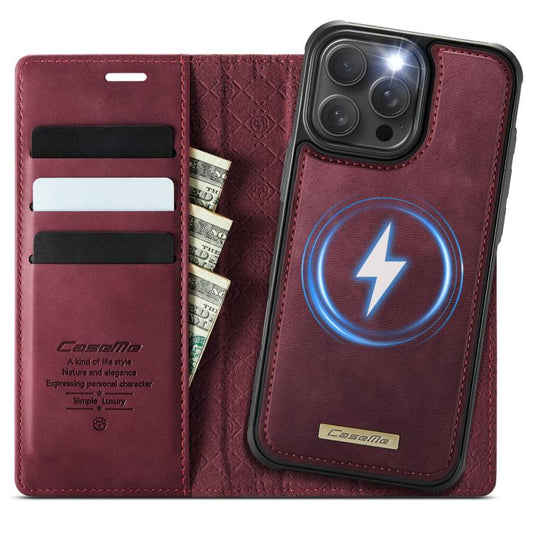 For iPhone 16 Pro Max CaseMe C49 MagSafe RFID Blocking Detachable Wallet Leather Phone Case(Red) - iPhone 16 Pro Max Cases by CaseMe | Online Shopping UK | buy2fix