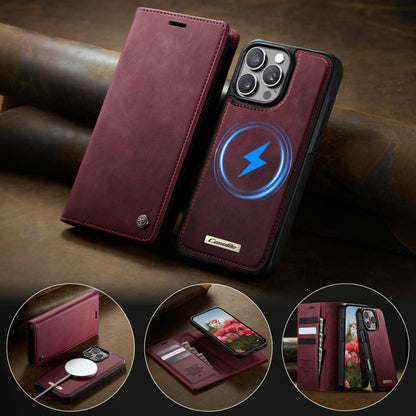 For iPhone 16 Pro Max CaseMe C49 MagSafe RFID Blocking Detachable Wallet Leather Phone Case(Red) - iPhone 16 Pro Max Cases by CaseMe | Online Shopping UK | buy2fix