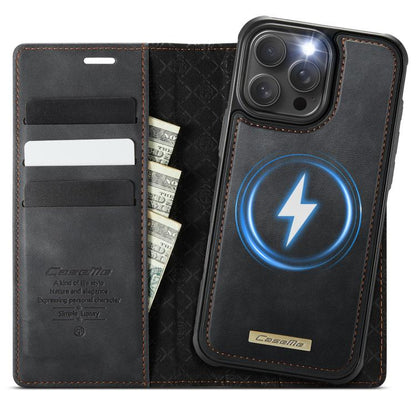 For iPhone 16 Pro Max CaseMe C49 MagSafe RFID Blocking Detachable Wallet Leather Phone Case(Black) - iPhone 16 Pro Max Cases by CaseMe | Online Shopping UK | buy2fix