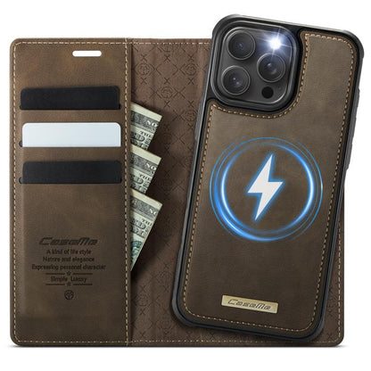 For iPhone 16 Pro Max CaseMe C49 MagSafe RFID Blocking Detachable Wallet Leather Phone Case(Coffee) - iPhone 16 Pro Max Cases by CaseMe | Online Shopping UK | buy2fix