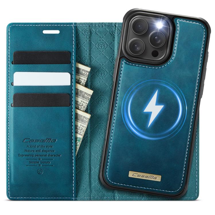 For iPhone 16 Pro Max CaseMe C49 MagSafe RFID Blocking Detachable Wallet Leather Phone Case(Green) - iPhone 16 Pro Max Cases by CaseMe | Online Shopping UK | buy2fix