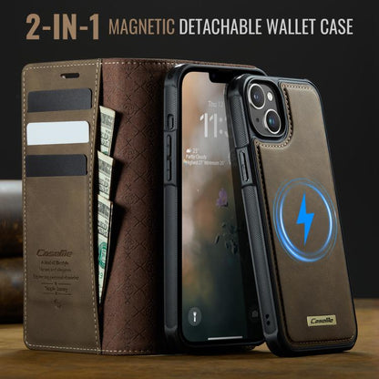For iPhone 16 CaseMe C49 MagSafe RFID Blocking Detachable Wallet Leather Phone Case(Coffee) - iPhone 16 Cases by CaseMe | Online Shopping UK | buy2fix