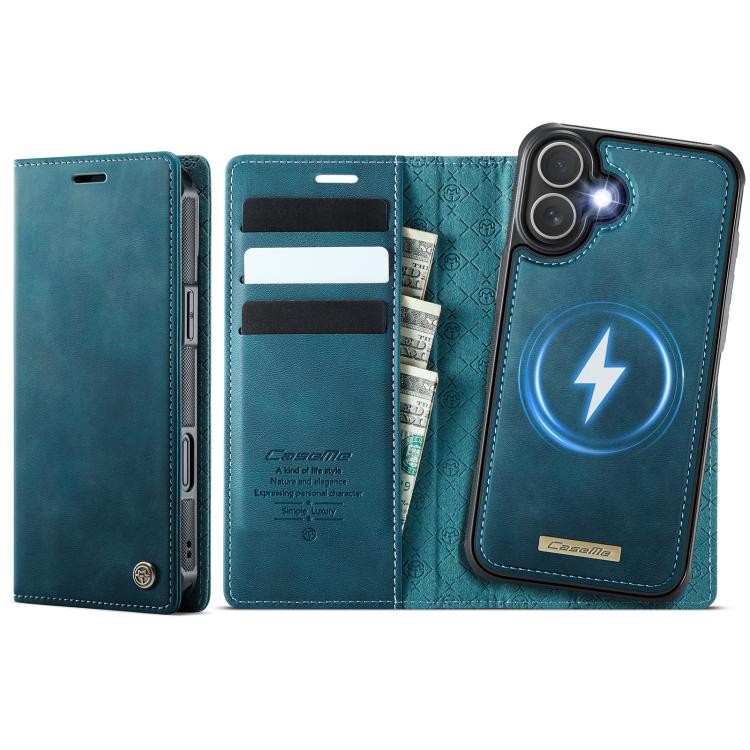 For iPhone 16 CaseMe C49 MagSafe RFID Blocking Detachable Wallet Leather Phone Case(Green) - iPhone 16 Cases by CaseMe | Online Shopping UK | buy2fix