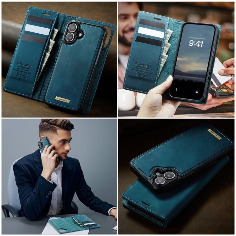 For iPhone 16 CaseMe C49 MagSafe RFID Blocking Detachable Wallet Leather Phone Case(Green) - iPhone 16 Cases by CaseMe | Online Shopping UK | buy2fix