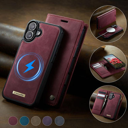 For iPhone 16 Plus CaseMe C49 MagSafe RFID Blocking Detachable Wallet Leather Phone Case(Red) - iPhone 16 Plus Cases by CaseMe | Online Shopping UK | buy2fix