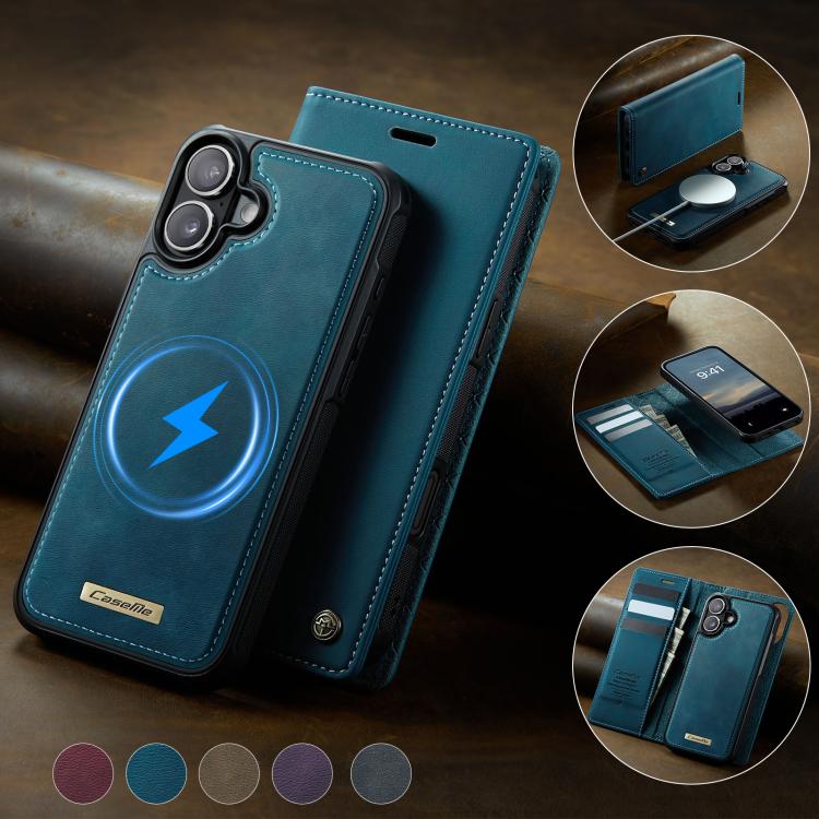 For iPhone 16 Plus CaseMe C49 MagSafe RFID Blocking Detachable Wallet Leather Phone Case(Green) - iPhone 16 Plus Cases by CaseMe | Online Shopping UK | buy2fix