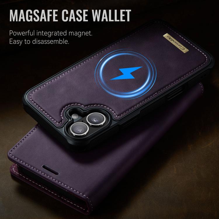 For iPhone 16 Plus CaseMe C49 MagSafe RFID Blocking Detachable Wallet Leather Phone Case(Purple) - iPhone 16 Plus Cases by CaseMe | Online Shopping UK | buy2fix