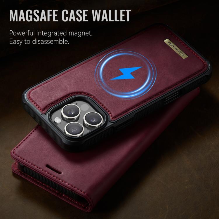 For iPhone 16 Pro CaseMe C49 MagSafe RFID Blocking Detachable Wallet Leather Phone Case(Red) - iPhone 16 Pro Cases by CaseMe | Online Shopping UK | buy2fix
