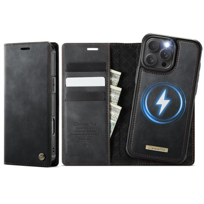 For iPhone 16 Pro CaseMe C49 MagSafe RFID Blocking Detachable Wallet Leather Phone Case(Black) - iPhone 16 Pro Cases by CaseMe | Online Shopping UK | buy2fix