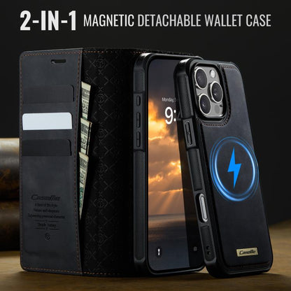 For iPhone 16 Pro CaseMe C49 MagSafe RFID Blocking Detachable Wallet Leather Phone Case(Black) - iPhone 16 Pro Cases by CaseMe | Online Shopping UK | buy2fix