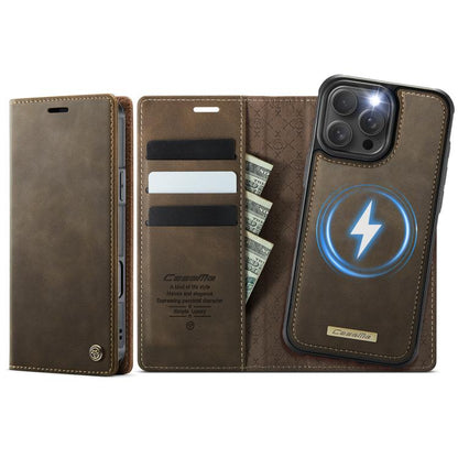 For iPhone 16 Pro CaseMe C49 MagSafe RFID Blocking Detachable Wallet Leather Phone Case(Coffee) - iPhone 16 Pro Cases by CaseMe | Online Shopping UK | buy2fix