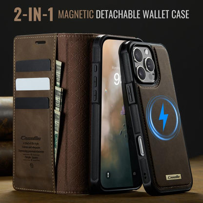 For iPhone 16 Pro CaseMe C49 MagSafe RFID Blocking Detachable Wallet Leather Phone Case(Coffee) - iPhone 16 Pro Cases by CaseMe | Online Shopping UK | buy2fix