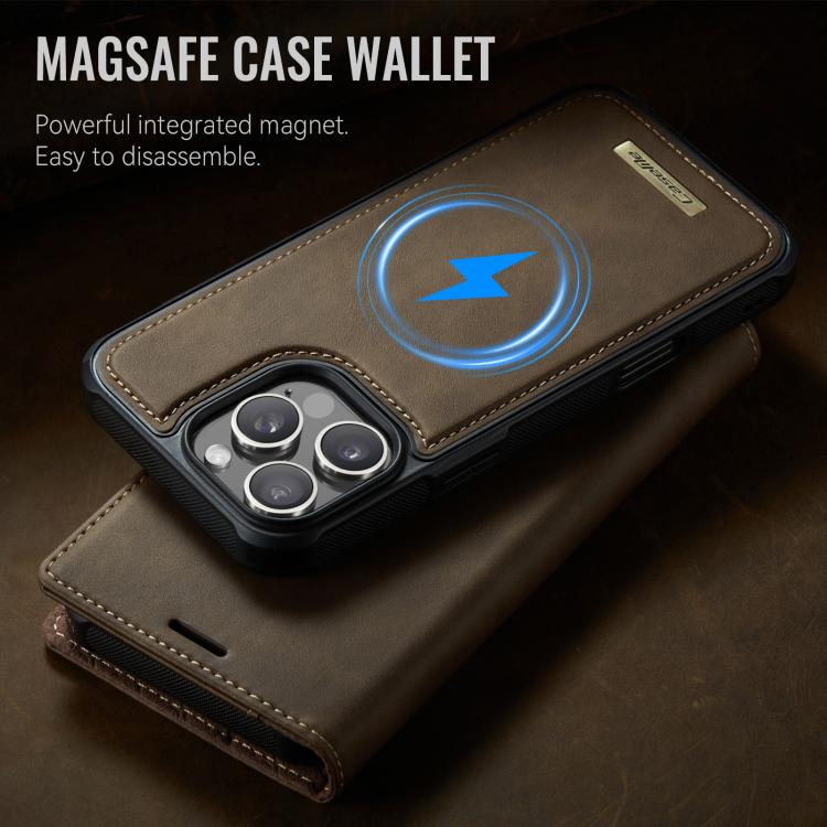 For iPhone 16 Pro CaseMe C49 MagSafe RFID Blocking Detachable Wallet Leather Phone Case(Coffee) - iPhone 16 Pro Cases by CaseMe | Online Shopping UK | buy2fix