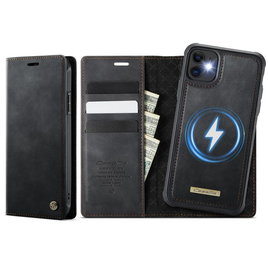 For iPhone 11 CaseMe C49 MagSafe RFID Blocking Detachable Wallet Leather Phone Case(Black)