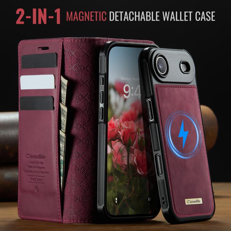 For iPhone Air CaseMe C49 MagSafe RFID Blocking Detachable Wallet Leather Phone Case(Red) - iPhone Air Cases by CaseMe | Online Shopping UK | buy2fix