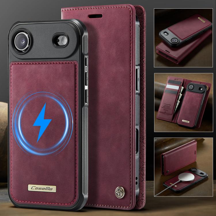 For iPhone Air CaseMe C49 MagSafe RFID Blocking Detachable Wallet Leather Phone Case(Red) - iPhone Air Cases by CaseMe | Online Shopping UK | buy2fix