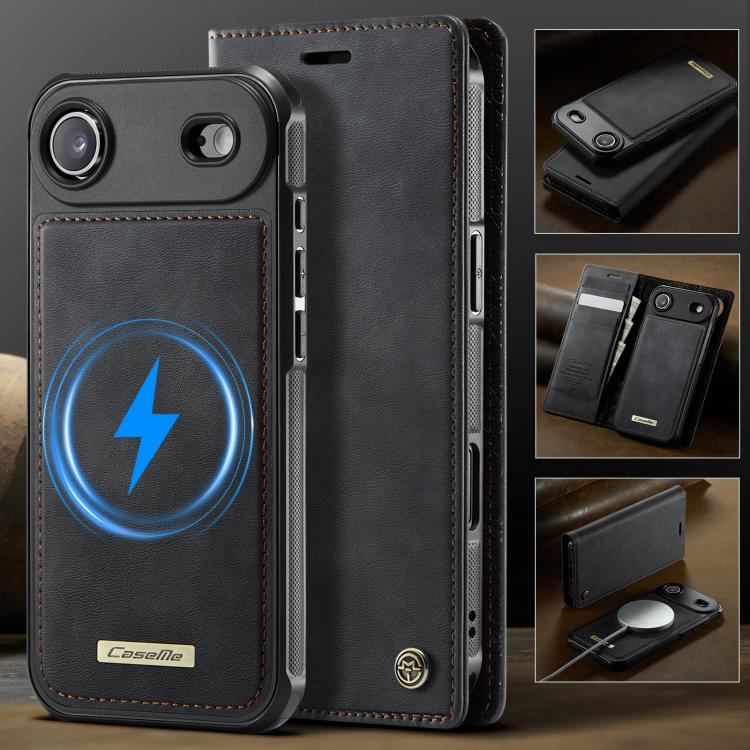 For iPhone Air CaseMe C49 MagSafe RFID Blocking Detachable Wallet Leather Phone Case(Black) - iPhone Air Cases by CaseMe | Online Shopping UK | buy2fix