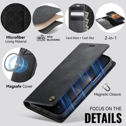 For iPhone Air CaseMe C49 MagSafe RFID Blocking Detachable Wallet Leather Phone Case(Black) - iPhone Air Cases by CaseMe | Online Shopping UK | buy2fix