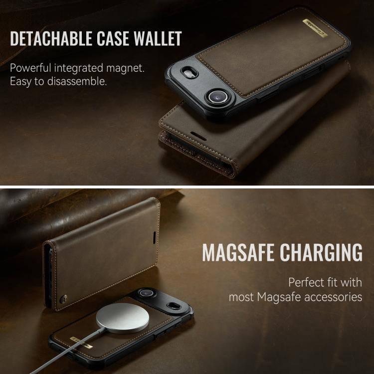For iPhone Air CaseMe C49 MagSafe RFID Blocking Detachable Wallet Leather Phone Case(Coffee) - iPhone Air Cases by CaseMe | Online Shopping UK | buy2fix